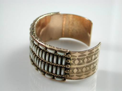 Gold Zuni Bracelet by Calvin & Francie Eustace