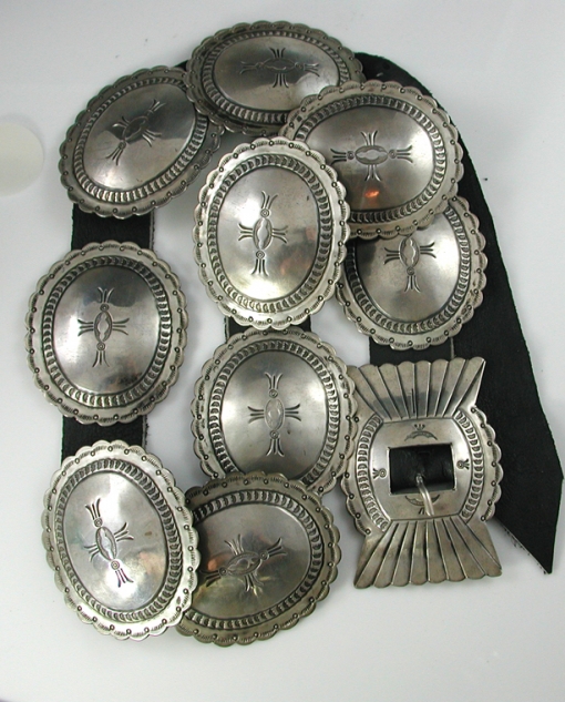 Vintage Navajo Silver Concho Belt, Sedona Indian Jewelry