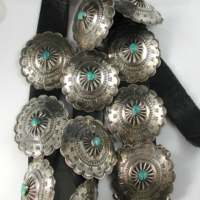 Lone Mountain Turquoise Navajo Concho Belt