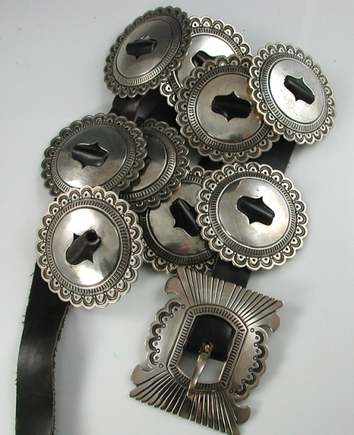Silver Navajo Concho Belt by Stacy Gishal