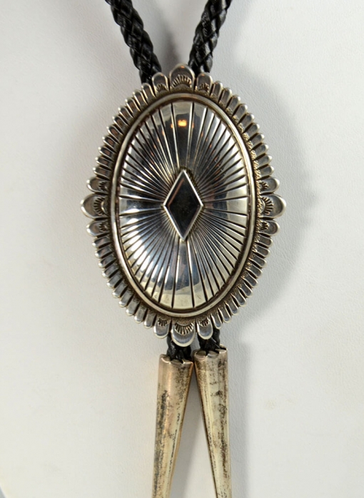 Silver Navajo Bolo Tie, Sedona Native American Jewelry
