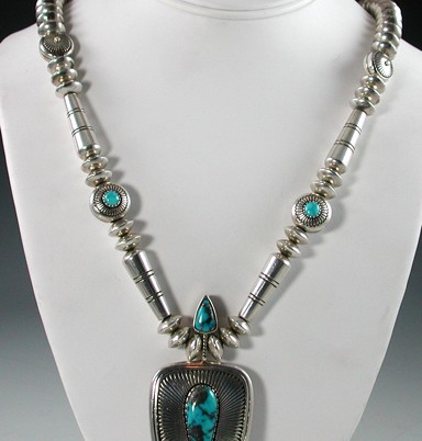 Navajo Coral/Turquoise Necklace-Marco Begaye