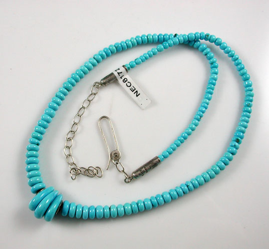 Hopi Piki Wadsworth Turquoise Bead Necklace - Hoel's Indian Shop