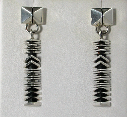 Geometric Sterling Silver Dangle Earrings by Isaiah Ortiz