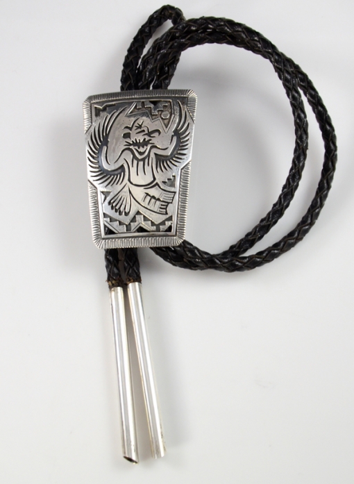 Navajo Silver Bolo Tie by Peter Nelson