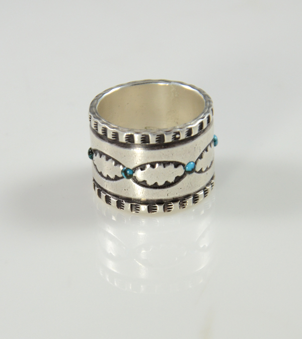 Coin Silver Ring by Darryl Begay