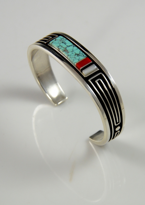 Navajo Inlaid Bracelet by Albert Nells