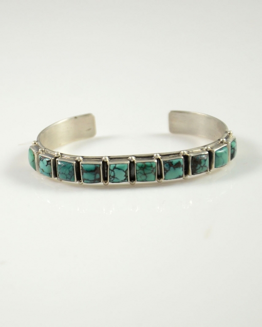 Sedona Indian Jewelry Silver Chinese Turquoise Bracelet by Tim Bedah
