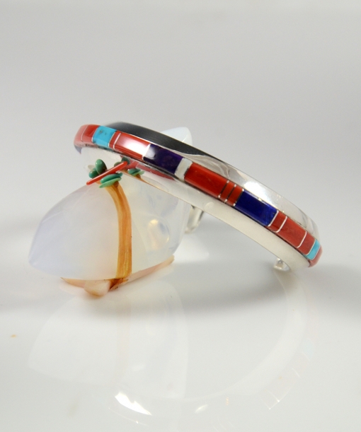 Navajo Inlaid Bracelet by Wes Willie Sedona Indian Jewelry