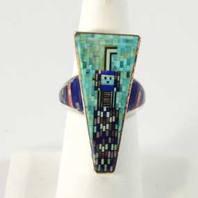 Navajo Inlaid Ring by Carl Clark Sedona Indian Jewelry