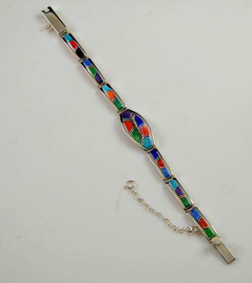 Navajo Inlaid Bracelet by Earl Plummer Sedona Indian Jewelry
