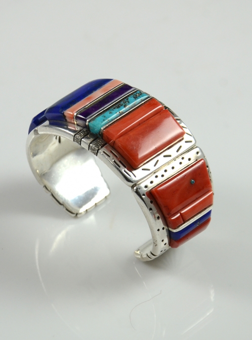 Silver Inlaid Bracelet by Wes Willie Sedona Indian Jewelry