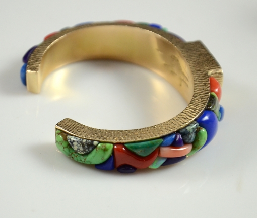 Cobble Inlay Bracelet by Navajo Artist Alvin Yellowhorse, Sedona Indian Jewelry, Sedona Native American Jewelry