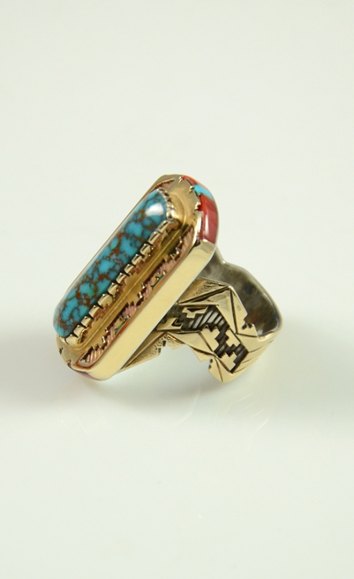 e Ring by Leo Yazzie, Gold Ring, Navajo Ring, Sedona Native American Jewelry