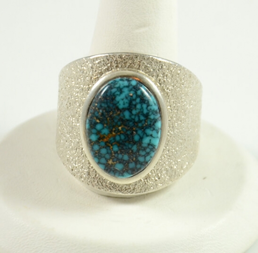 Silver and Lone Mountain Turquoise Ring by Navajo Artist, Darryl Dean Begay, Sedona Indian Jewelry, Turquoise Jewelry
