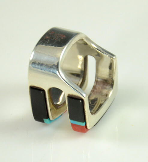 Inlaid Ring By Richard Chavez, Sedona Indian Jewelry, Sedona Turquoise jewelry