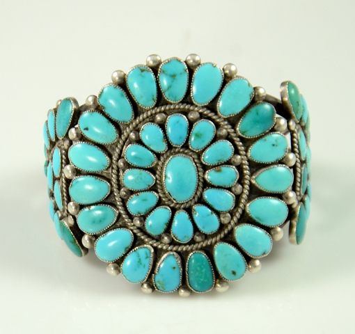 Zuni Turquoise Cluster bracelet Alice Quam