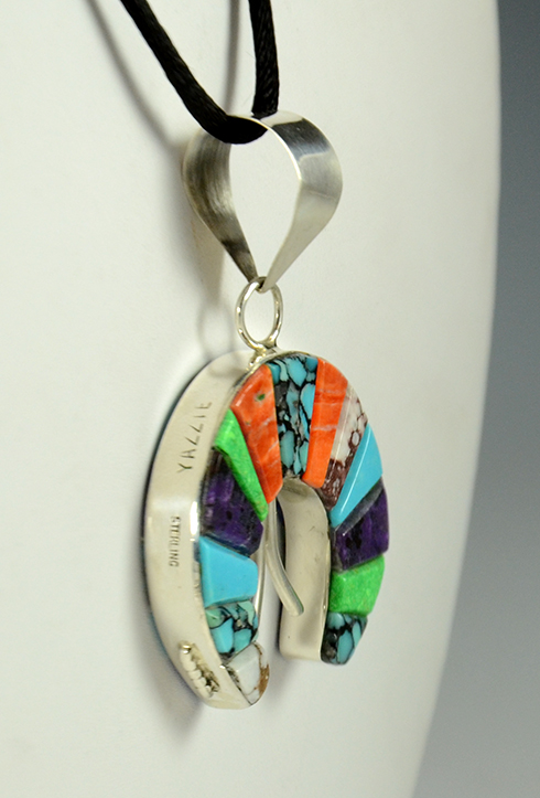 Navajo Inlay Pendant by Edison Yazzie - Hoel's Indian Shop