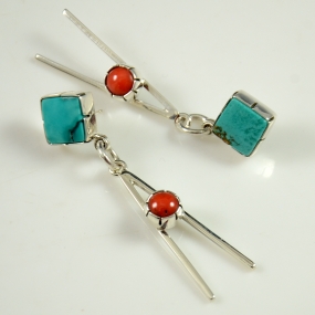 Handmade Navajo Earrings by Vern Begaye, Flagstaff Indian Jewelry, Sedona Indian Jewelry