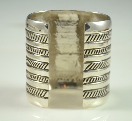 Flagstaff Indian Jewelry, Sterling Silver Wide Cuff by Edison Cumming, Navajo Artist