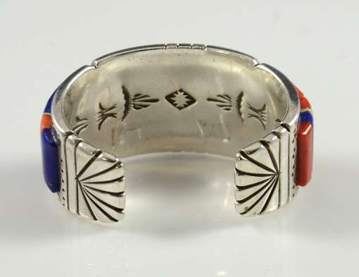 Navajo Inlaid Bracelet by Wes Willie, Flagstaff Native American, Sedona Indian Jewelry