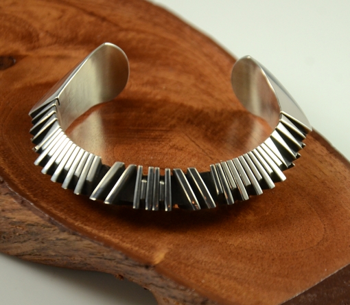 Sterling Silver Handmade Bracelet by Isaiah Ortiz, San Filipe Pueblo, Sedona Indian Jewelry, Flagstaff Indian Jewelry