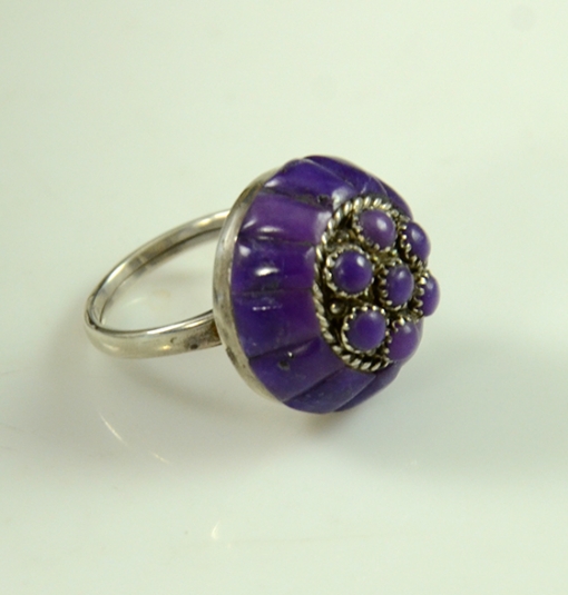 Sterling Silver Sugilite ring by Lee and Mary Weebothee, Zuni Jewelry, Sedona Indian Jewelry, Flagstaff indian Jewelry, Native American Ring