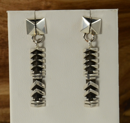 Silver Handmade Earrings by Isaiah Ortiz, San Filipe Pueblo