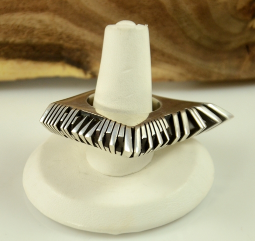 Sterling Silver Pointer Finger Ring by Isaiah Ortiz, San Filipe Pueblo