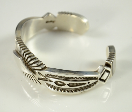Silver Handmade Navajo Bracelet by Thomas Curtis