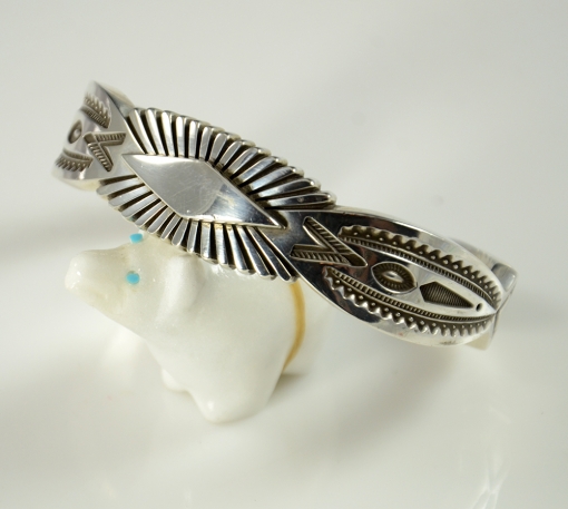 Silver Handmade Navajo Bracelet by Thomas Curtis