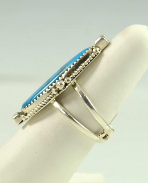 Navajo Silver and Natural Kingman Turquoise Ring by Travis Tutt