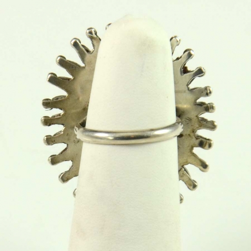 Zuni Coral Needlepoint Ring