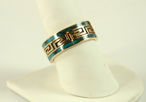 14Kt gold and turquoise men's ring by Andy Lee Kirk