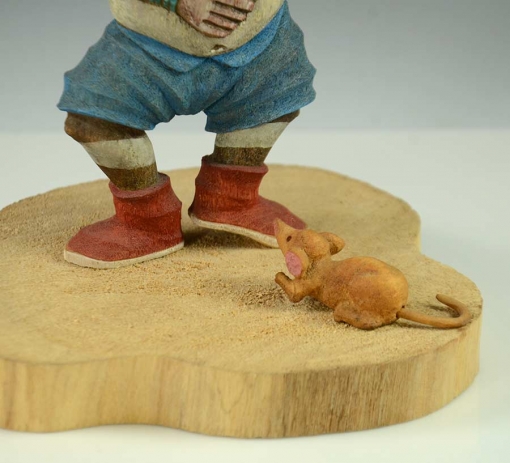 Koyala Kachina with Mouse by Hopi Artist, Ted Pavatea