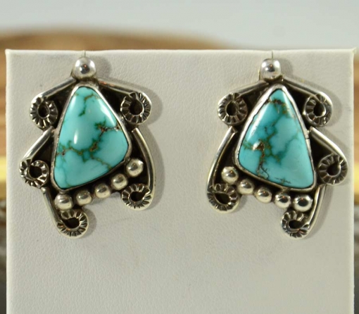 Navajo Silver and Turquoise Earrings