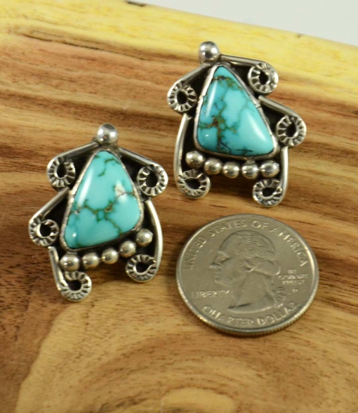 Navajo Silver and Turquoise Earrings