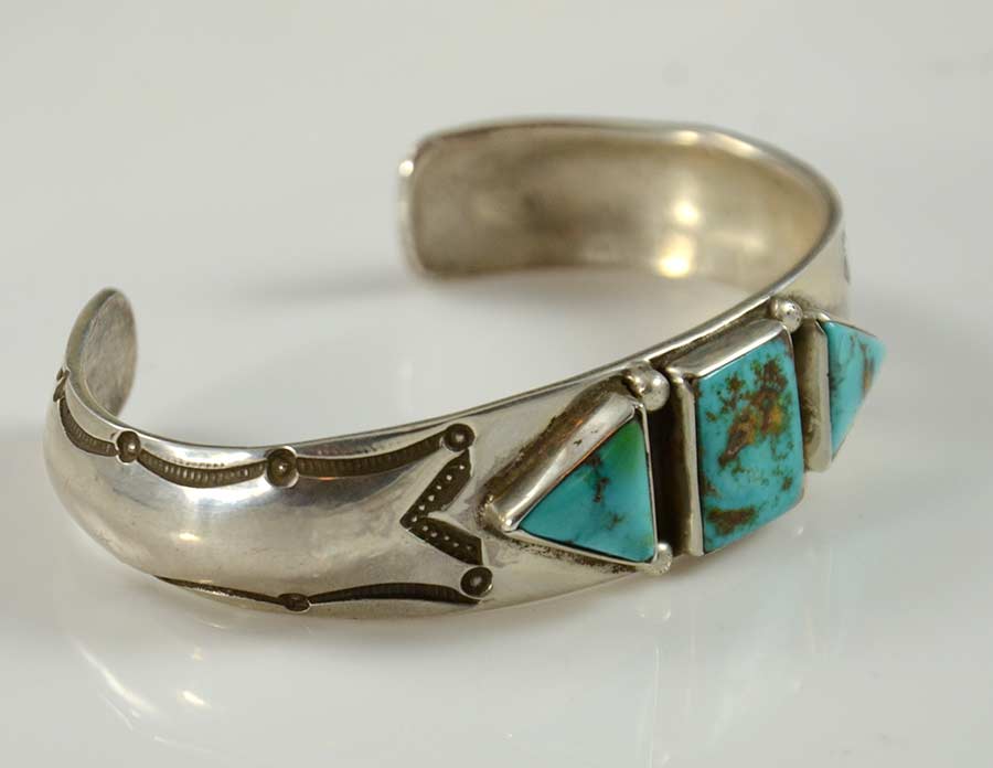 Blue Gem Turquoise Bracelet by Greg Lewis - Hoel's Indian Shop