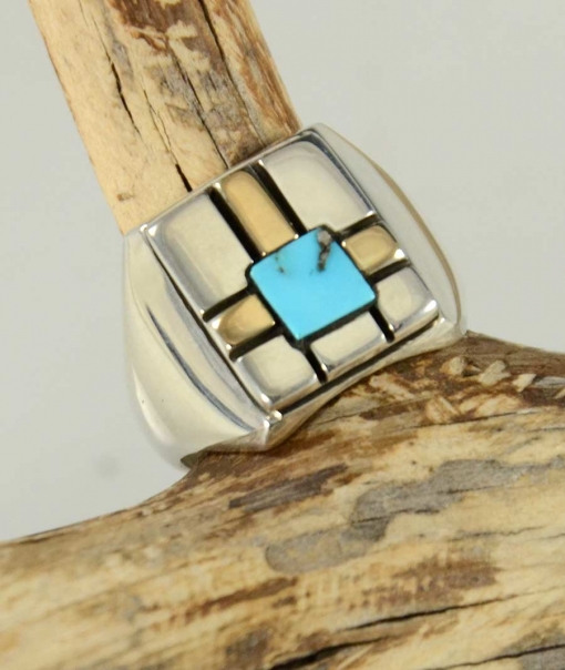 Navajo turquoise ring by Ron Henry