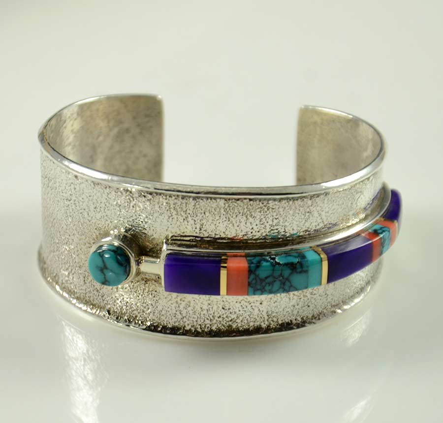 Native American Hoels Indian Shop Hopi Bracelet - Sonwai Inlay Bracelet