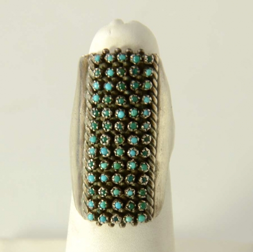 Turquoise Zuni Petit Point Ring Vintage
