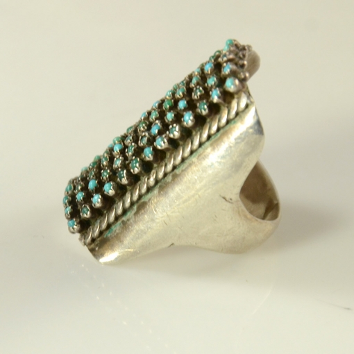 Turquoise Zuni Petit Point Ring Vintage