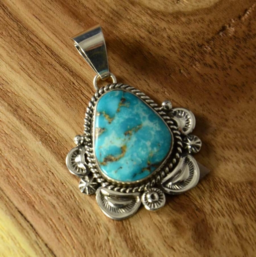 Sterling Silver Navajo Turquoise Necklace is Handmade by Ella Lankin ...