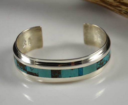 Vernon Begaye Navajo Inlay Turquoise Bracelet