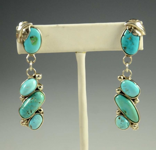Tammy Deysee Silver Turquoise Zuni Earrings