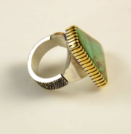 Craig Agoodie Silver Gold Royston Turquoise Ring