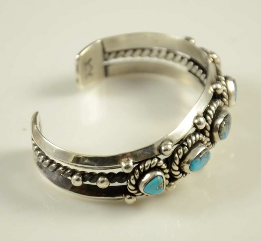Wes Willie Turquoise Silver Navajo Bracelet