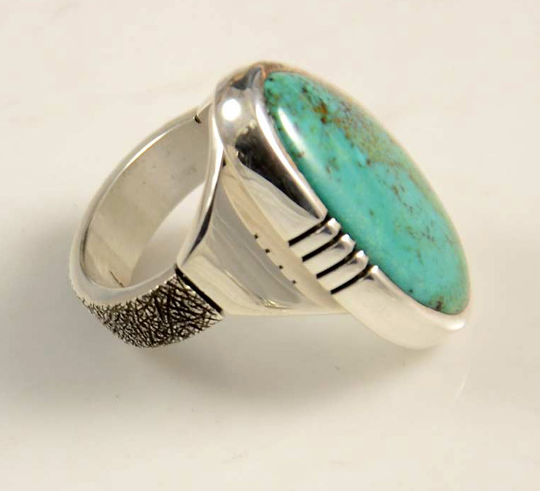Craig Agoodie Navajo Silver Turquoise Ring | Hoel's Sedona