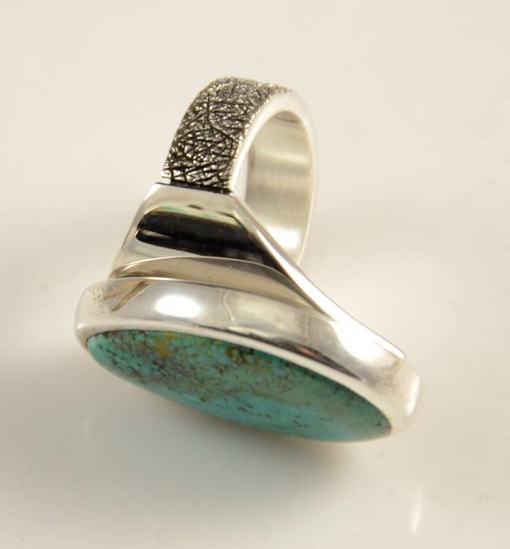 Craig Agoodie Navajo Silver Turquoise Ring