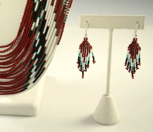 Navajo Beaded Necklace and Earrings